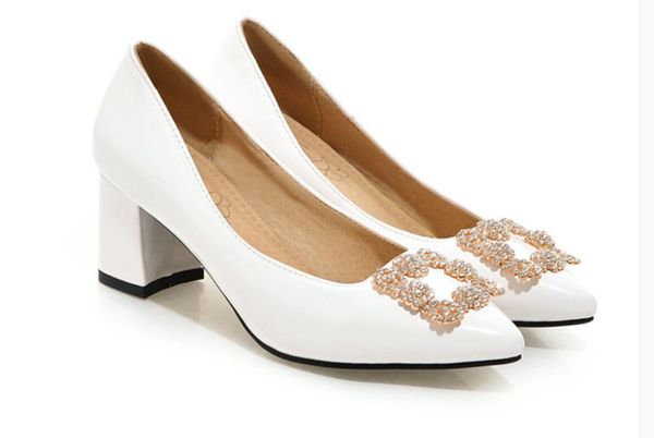 

2020 spring and autumn with new style fashion high heel coarse heel pointed end women's shoes @uom5, Black