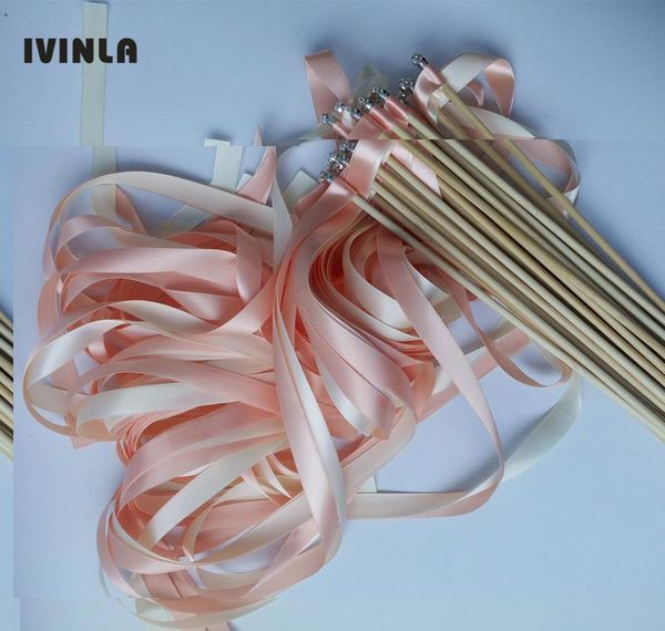 

50pcs/lot coral wedding ribbon stick with sliver bell fo bbywgb packing2010