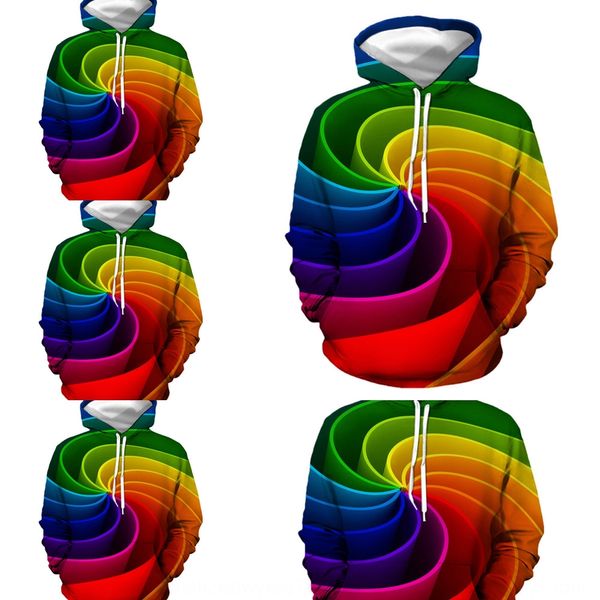 

весна и осень 2020 новых людей hoodie красочный 3d цифровой печати толстовка digitalsweater digitalcrew шеи негабаритный свитер тенденция cs, Black