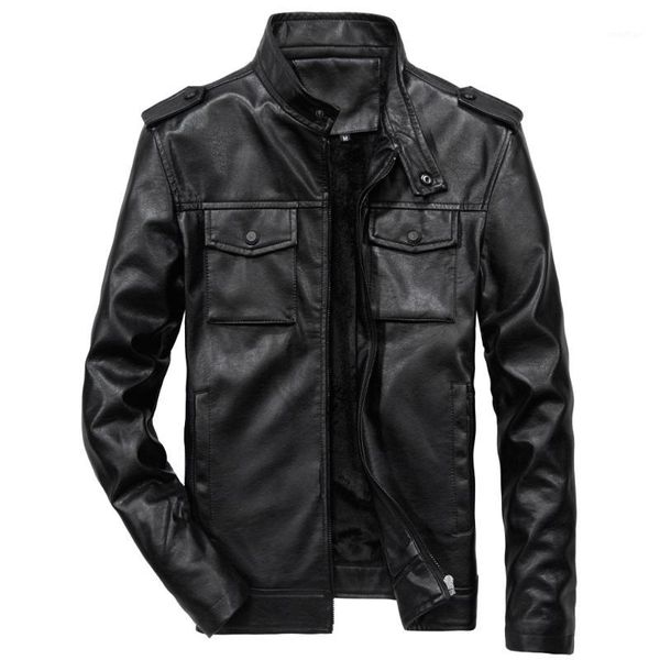 

spring autumn pu faux leather men clothes bomber basic jackets fashion mens jackets and coats casual plus size streetwear m-6xl1, Black;brown
