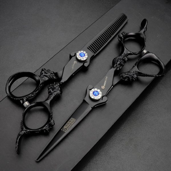 

профессиональный парикмахерские ножницы set 62hrc прямой истончение волос ножницы 6 дюймов черный ножницы set wmtyni xhhair