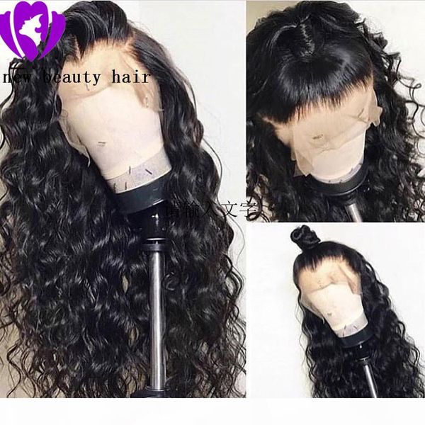 

new water wave brazilian full lace front wigs for black women black brown color 360 lacefrontal synthetic wig heat resistant with baby hair