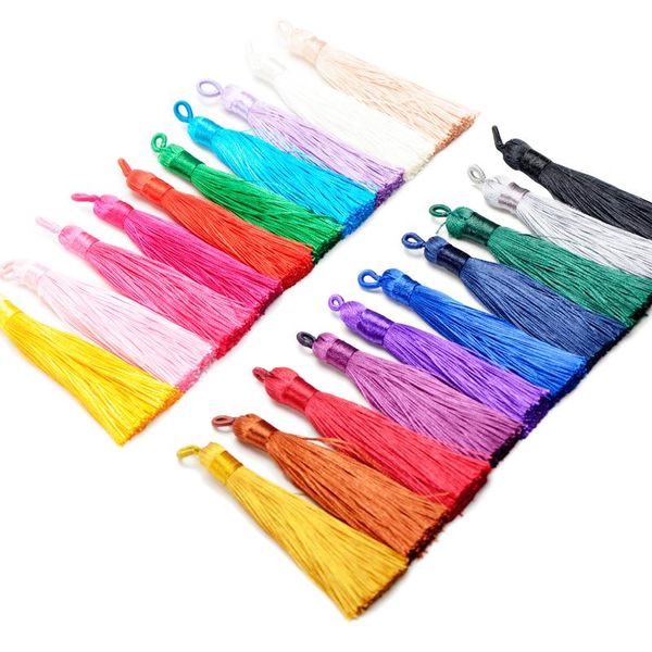 

5 20pcs color ice silk tassels fringe pendant diy craft material jewelry ornaments tassels trim garments curtains decor tassels h wmtfbx