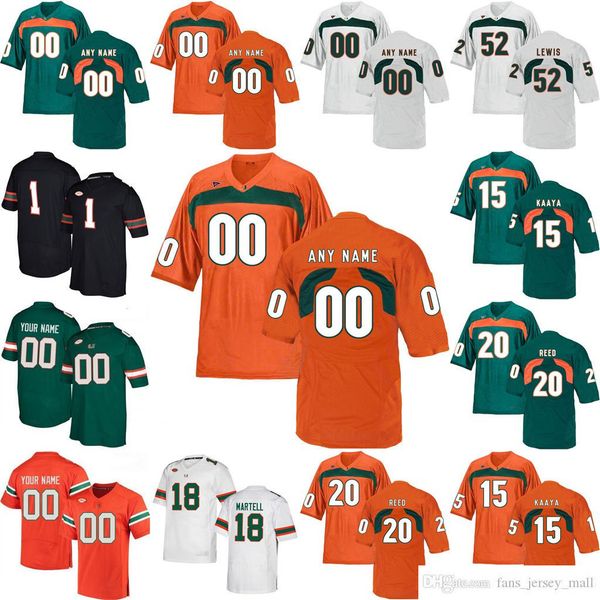 NCAA Miami Hurricanes College Football Maglie Allen Hurns Jersey Travis Homer Robert Burns Mark Pope KJ Osborn Maglie Maglia in jersey cucita personalizzata