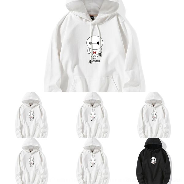 

bfigj 2020 sweaterstyle new hooded loose men's pullover autumn long pullover hoodie 3nkku sleeve for men hoodie, Black