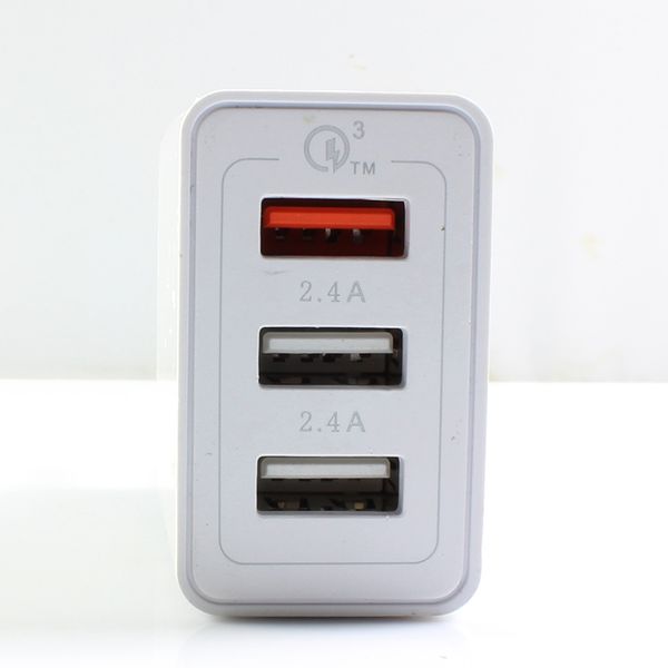 Adaptador de energia de parede quente Quick Charging 3.0 carregador USB UE/US/UK Plug Plug port￡til Adaptador de transporte celular Tablet PC Cartador