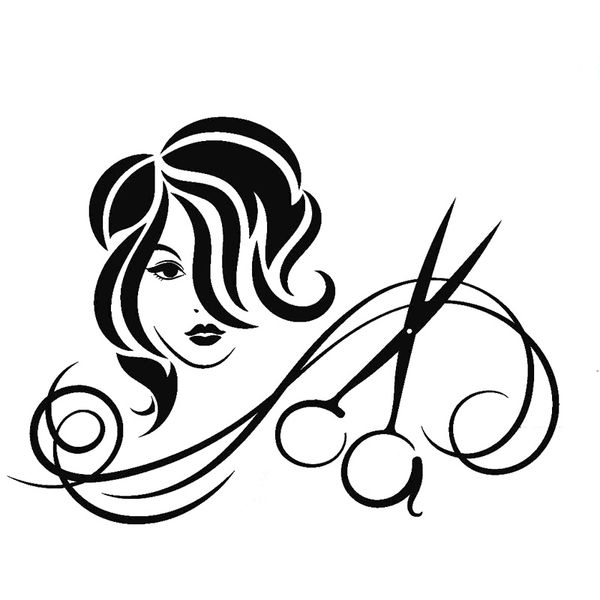

14.4cm*10.5cm cartoon hairdressing salon haircut scissors vinyl car sticker black /silver c22-0020