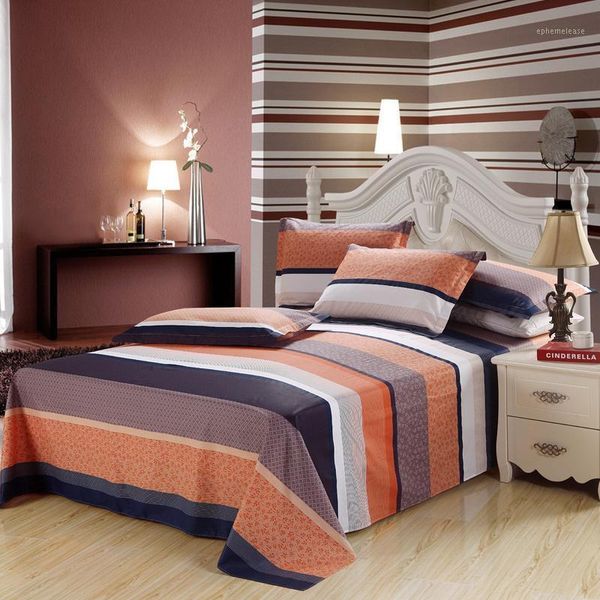

new fashion 100%cotton stripe bed flat sheet set gift  king twin full size 3pcs bed sheet set pillowcase bedding1