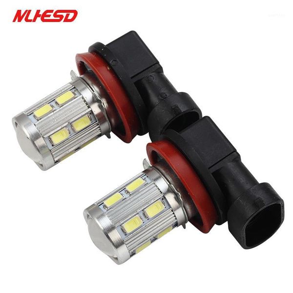 

10pcs h16 5730 12smd +cree led bulbs white yellow red lens replacement fog light driving lamp white dc 9-24v 3156 3157 90051