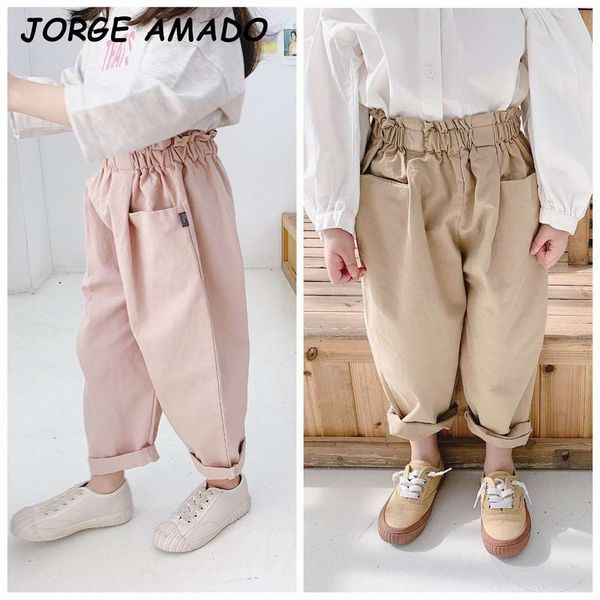 

2020 autumn new girls pants leisure pants for girls cotton casual smocking trousers children kids clothes e20131, Blue