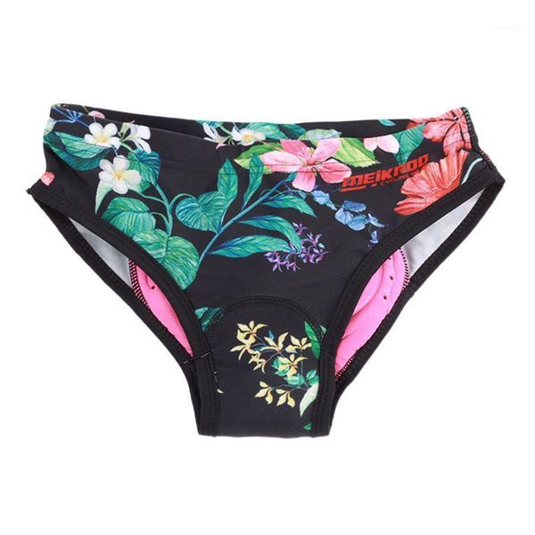 

women mtb bike riding underwear 3d silicone padded boho tropical floral printed bicycle briefs quick dry cycling shorts1, Black;pink