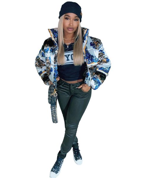 

designers women clothes parka winter wadded jackets zipper cotton-padded coat windser puffer coats fashion short jacket f110406, White