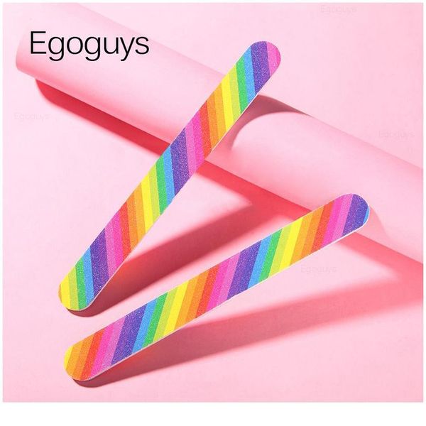 

rainbow nail file polishing stick grinding block nail art sandpaper lapping burnish device manicure sanding buffing beau qylymy