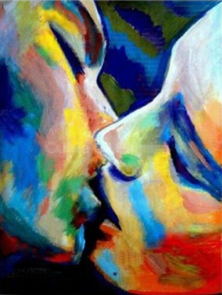 

современное абстрактное искусство холст поцелуй home decor расписанную hd печать картина маслом на холсте wall art canvas картинки 201010