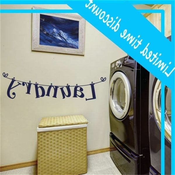 

1pcs wasserij wall citate decal vinyl lighting art modern laundry room decor waterproof stickers mural home decoration