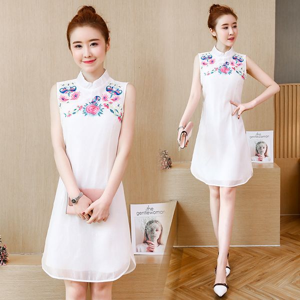 

women embroidered dress by 2021 summer mini intage sleeveless floral thin occasional blouse for woman zger, Black;gray