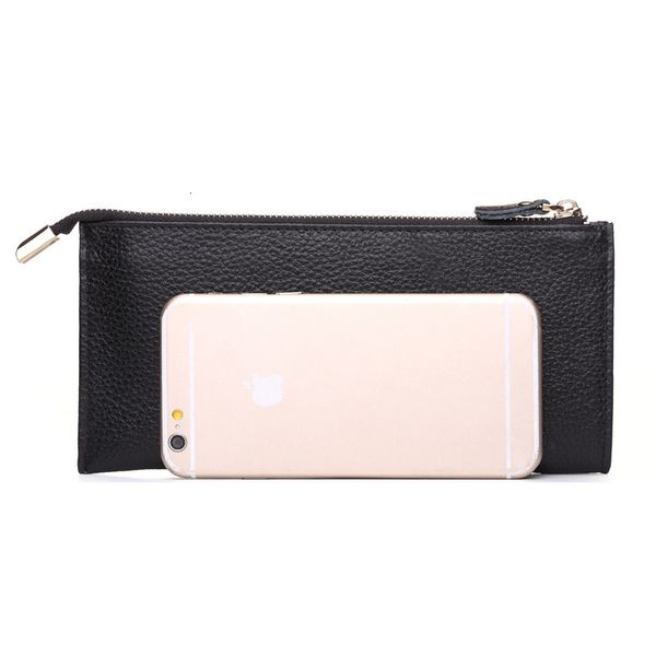 

new style casual ultra-thin embossed leather wallet women's, Red;black