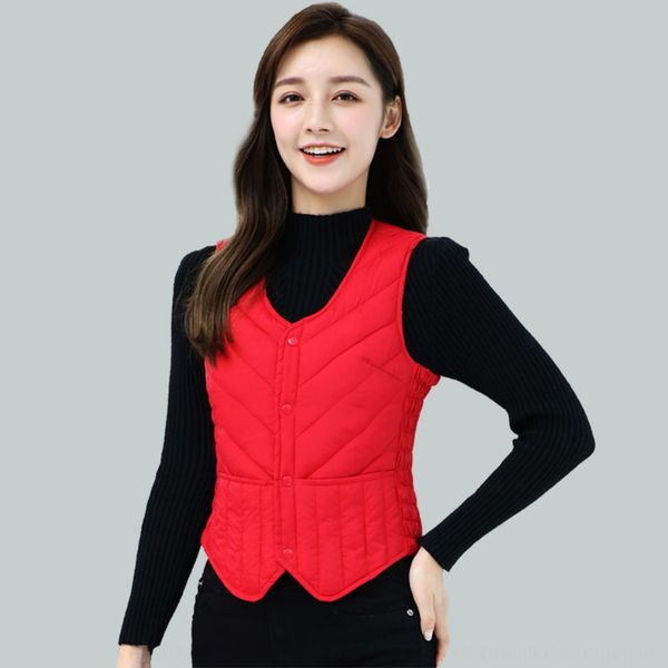 

down cotton women's short style 2020 mid aged and old people's vest vest new style thickened waistcoat large waistcoat wrccj, White;black