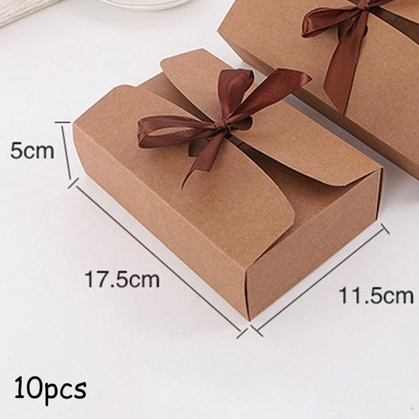 

10pcs kraft box cake gift heart candy wedding party rustic boxes brown