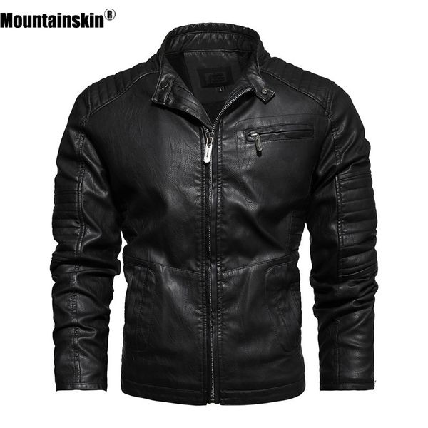 

mountainskin new jacket men motorcycle jackets autumn casual biker pu leather coats slim fit mens brand clothing sa959