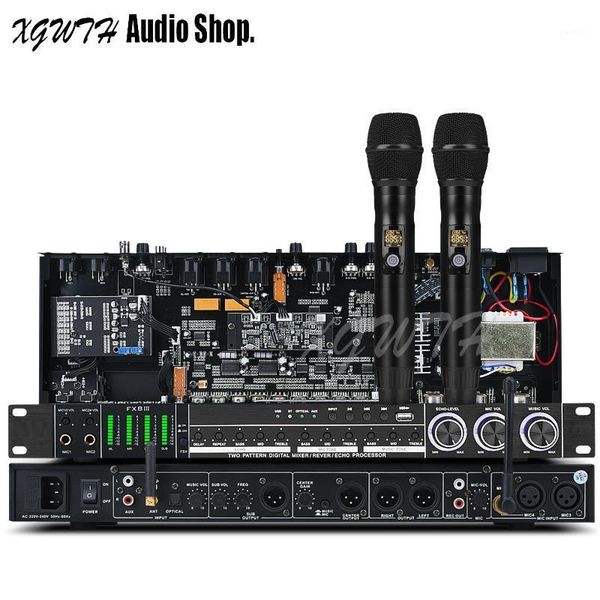 

2 wireless microphone effector system anti-howling reverb usb bluetooth audio equipment cardioid karaoke dynamic mic profession1