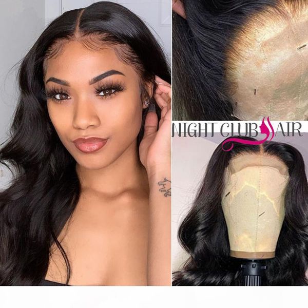 

body wave lace front wig pre pluck lace wigs frontal wig human hair long 4x4 closure wigs human hair for black women, Black;brown