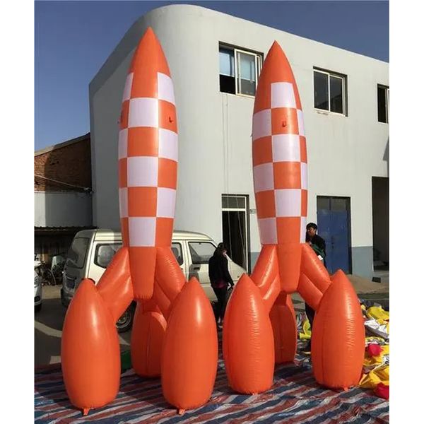 

fashion space theme inflatable rocket model with blower for outdoor decorations