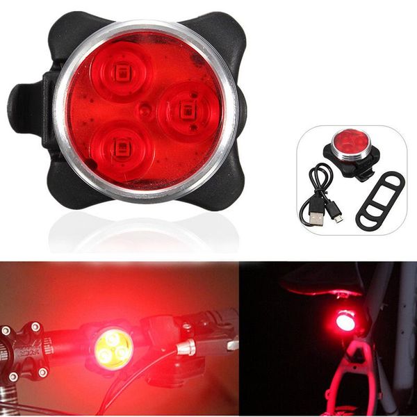 

bike lights 3 led usb rechargeable cycling head front tail clip light lamp 4 modes bicycle waterproof outdoor accessories