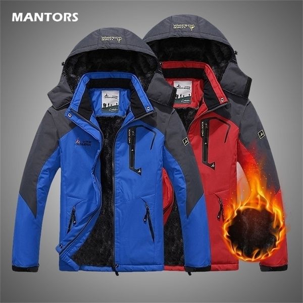 

winter parka men windbreaker plus velvet thick warm windproof fur coats male hooded anorak jackets men's winter jackets 201114, Black