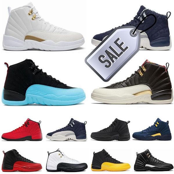 

jumpman twist 12 12s mens basketball shoes utility grind indigo flu game dark concord ovo white royalty playoff fiba gamma blue the w, Black