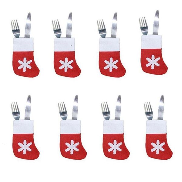 

socks table decorations santa claus tableware silverware suit hanging ornament christmas party knite