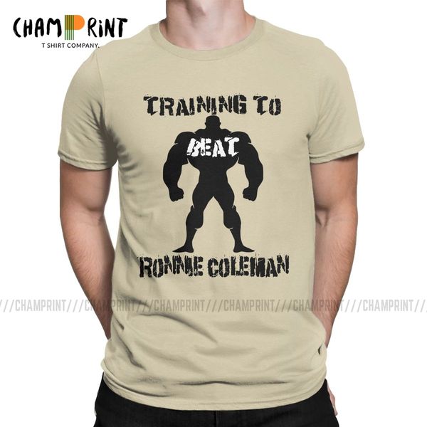 

sport men's t-shirt training to beat ronnie coleman vintage tees short sleeve gym fit fitness bodybuilding t shirts crewneck clothing
