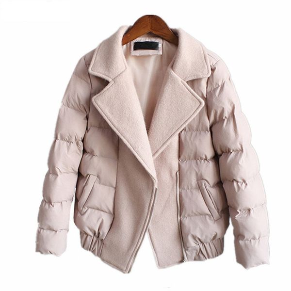 

2019 new arrival early spring women's down cotton jackets feminine fashion winter warm coat office ladies clothing x1016, Black;brown