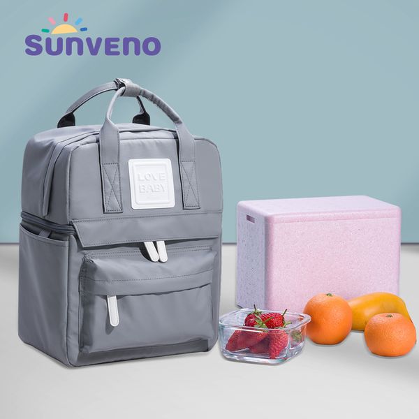 SUNVENO Borsa isolante Latte Conservazione degli alimenti Borsa termica Scaldabiberon Biberon Zaino termico per alimenti Lunch Box T200710