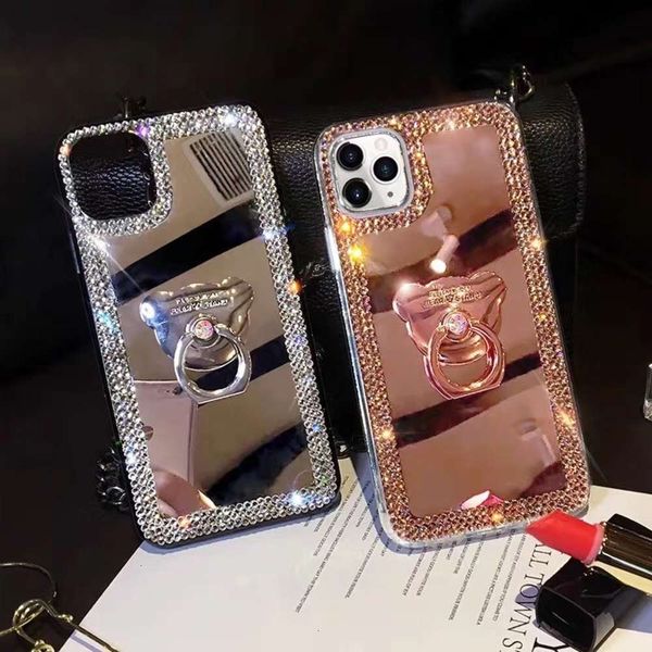 

qasuitable for 11 mobile phone case 12 / 8 female diamond 7 mirror promax bracket xsmax makeup vip xrlk