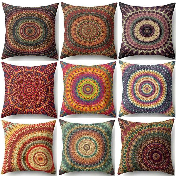 

hongbo mandala polyester cushion cover bohemian geometric pillow case tai chi home decorative pillow cover for sofa car almofada1