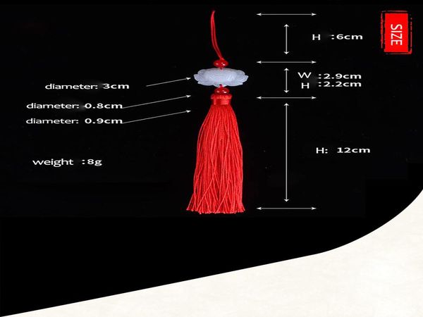 

10pcs lot 12cm white jade lotus flower tassel silk fringe sewing tassel trim decorative key tassels for curtain home decoration h wmtxqk