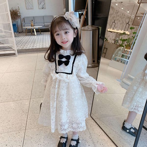 

korean lace spring children's 2021 princs new girls' net red drs n7hi7jxo, Red;yellow