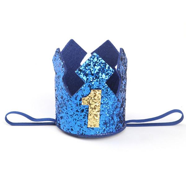 

party hats 1 2 3 years old birthday hat baby shower decorative po props crown children's blue gold