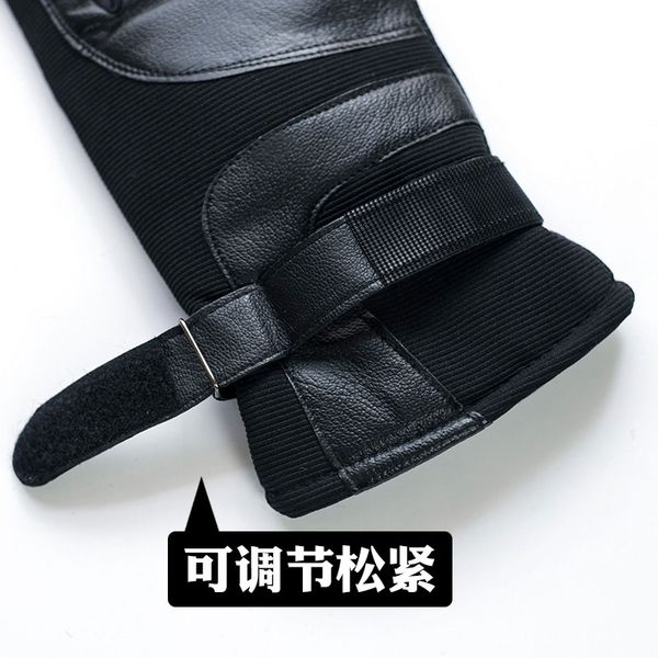 

vipmen' motorcycle warm driving leather gloves waterproof in autumn and winter cycling thickened plush to prevent cold ridingmvp, Blue;gray