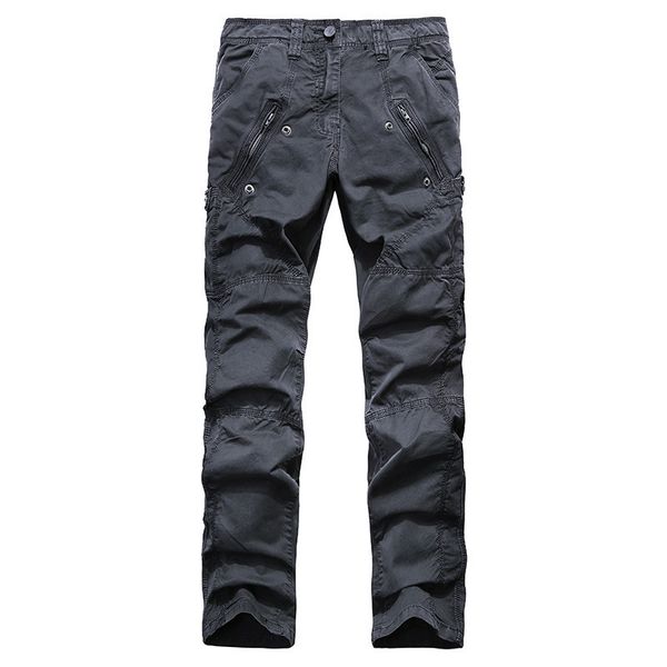 

new 2020 men's cotton plus size overalls european and american foreign trade multi-bag straight trousers mountaineering sports p, Black