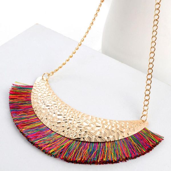 

chokers hesiod simple fashion vintage collier femme tassel choker necklace for women jewelry chain collar mujer, Golden;silver