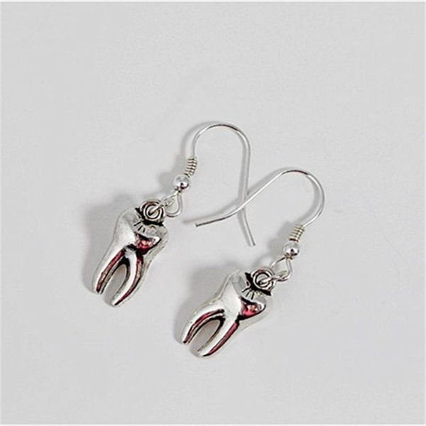 

tooth earrings, dental hygienist gift, dentist gift, teeth jewelry, human teeth jewelry, dental assistant gift, Silver
