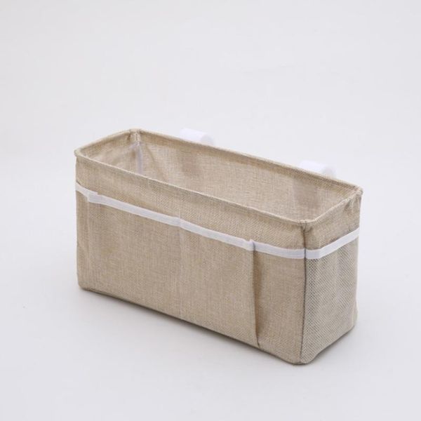 

cotton linen seat back easy install side pouch car organizer dorm rooms bunk beds multi pockets bedside storage hanging bag