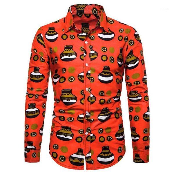 

kancoold 2020 men casual 3d printing cotton linen shirt men's fashion regular slim long sleeve dress shirt blouse 11271, White;black