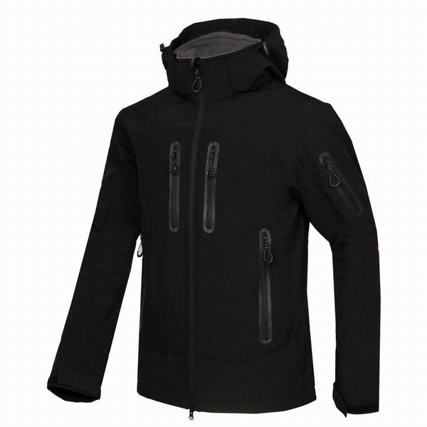 

new style men hiking jacket windproof soft shell jacket climbing camping winter autumn thermal coat, Black;brown