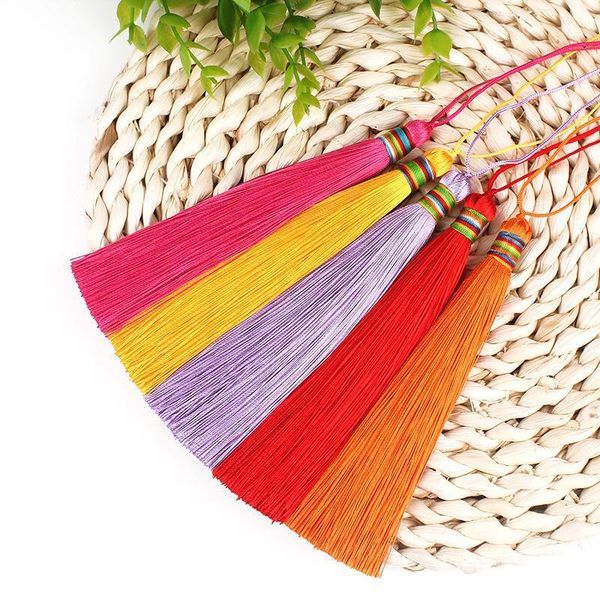 

12pcs lot 13cm diy colourful line tassel silk fringe sewing bang tassel trim decorative key tassels for curtain home decoration h jlllmk