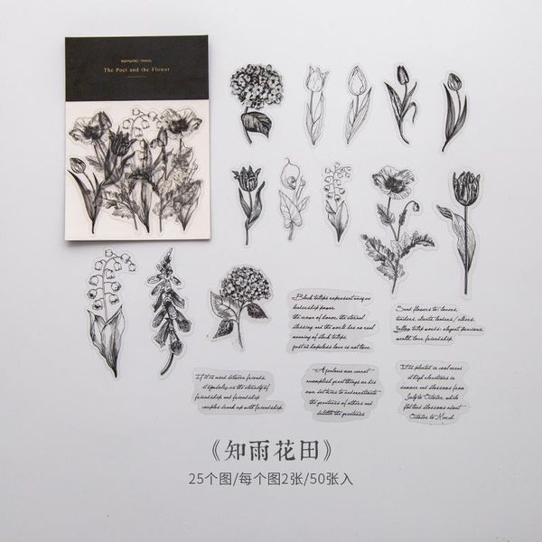 

50pcs bag kawaii fresh plants flowers decoration adhesive stickers scrapbook diary diary p album stationery stickers bbyzuw sweet07