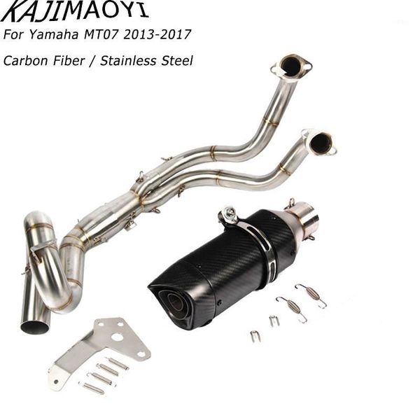

kajimaoyi slip on for mt07 fz-07 2013-2020 motorcycle exhaust escape full system modified front middle link pipe muffler1