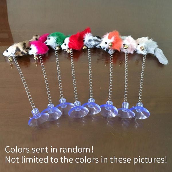 

funny playing cat toys mini spring pet supplies lovely artificial feather elastic teaser interactive false mouse